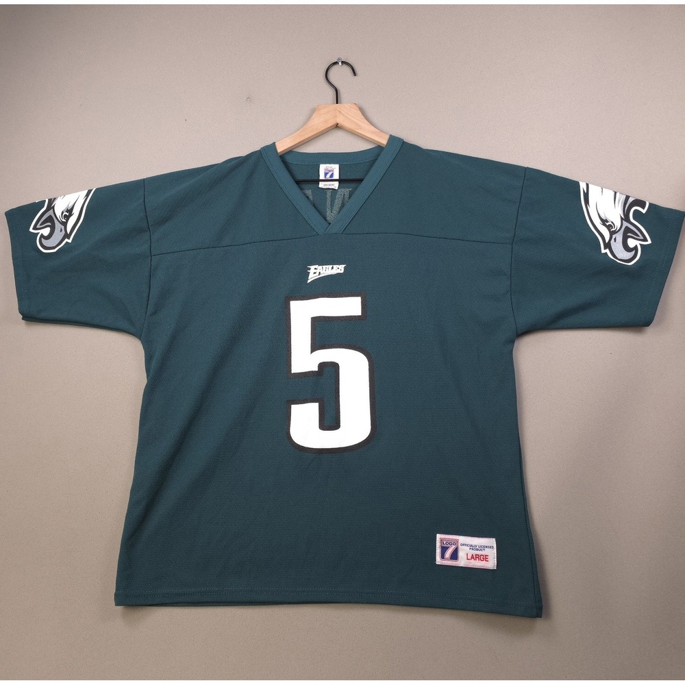 Vintage Logo 7 Donovan McNabb Philadelphia Eagles #5 NFL Jersey Mens Large Green